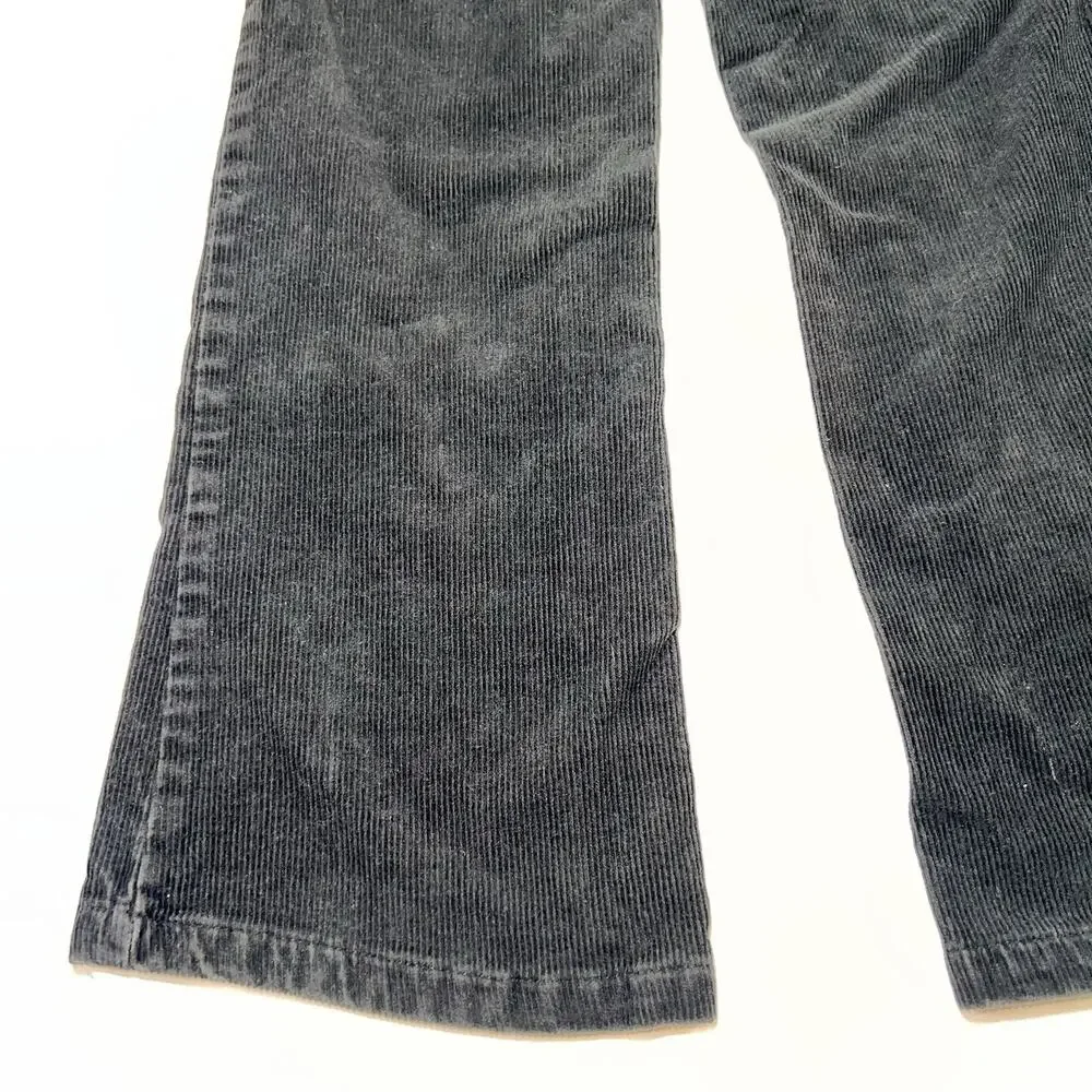 Ralph Lauren Pants Girl Size 6X Black Corduroy Cotton Stretch Elastic Waist Fade
